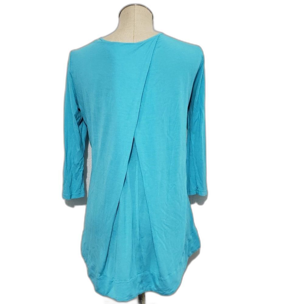 MONORENO Anthropologie Blue Blouse Lace Fringe M